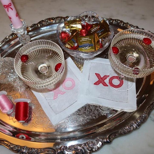 XO Filled Linen Cocktail Napkin