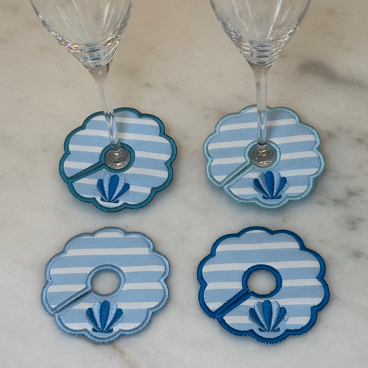 Seashell Glass Stem Tags