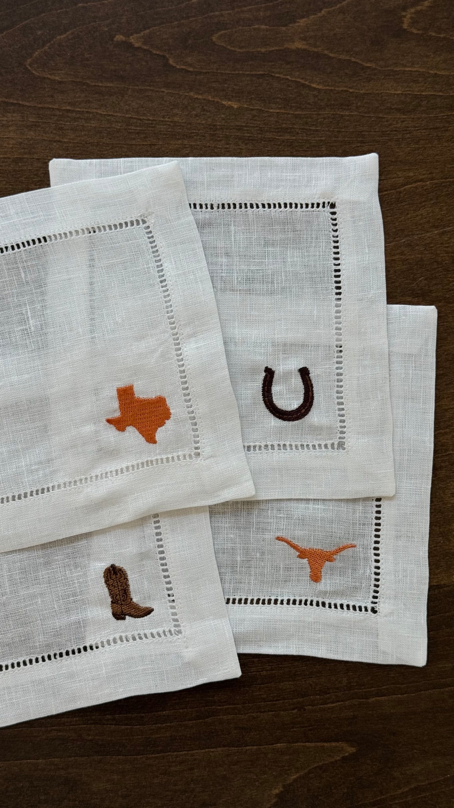 Texas Longhorns Linen Cocktail Napkins