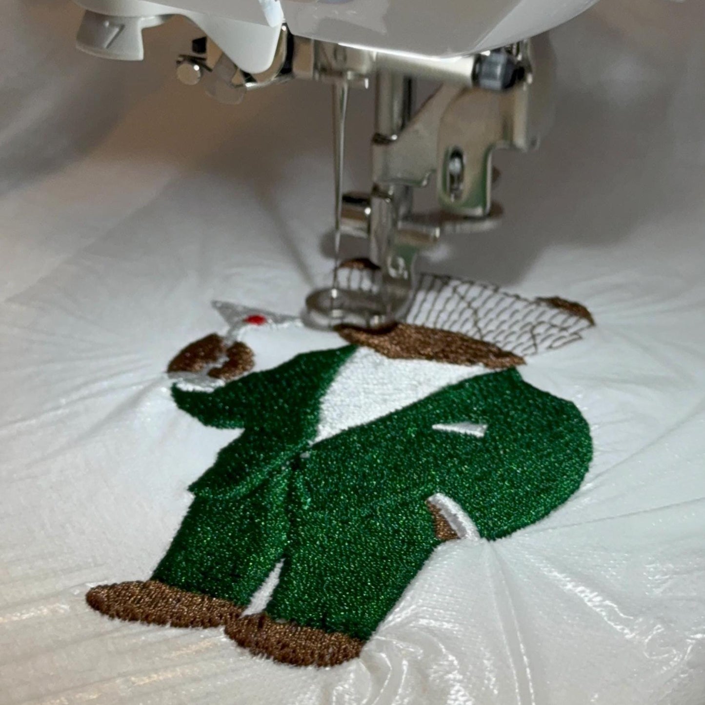 Christmas Embroidered Bear Kitchen Towel