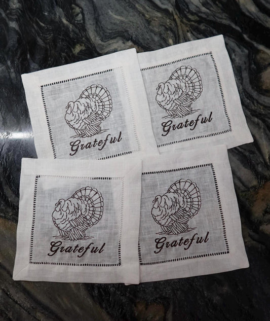 Thanksgiving Linen Cocktail Napkin