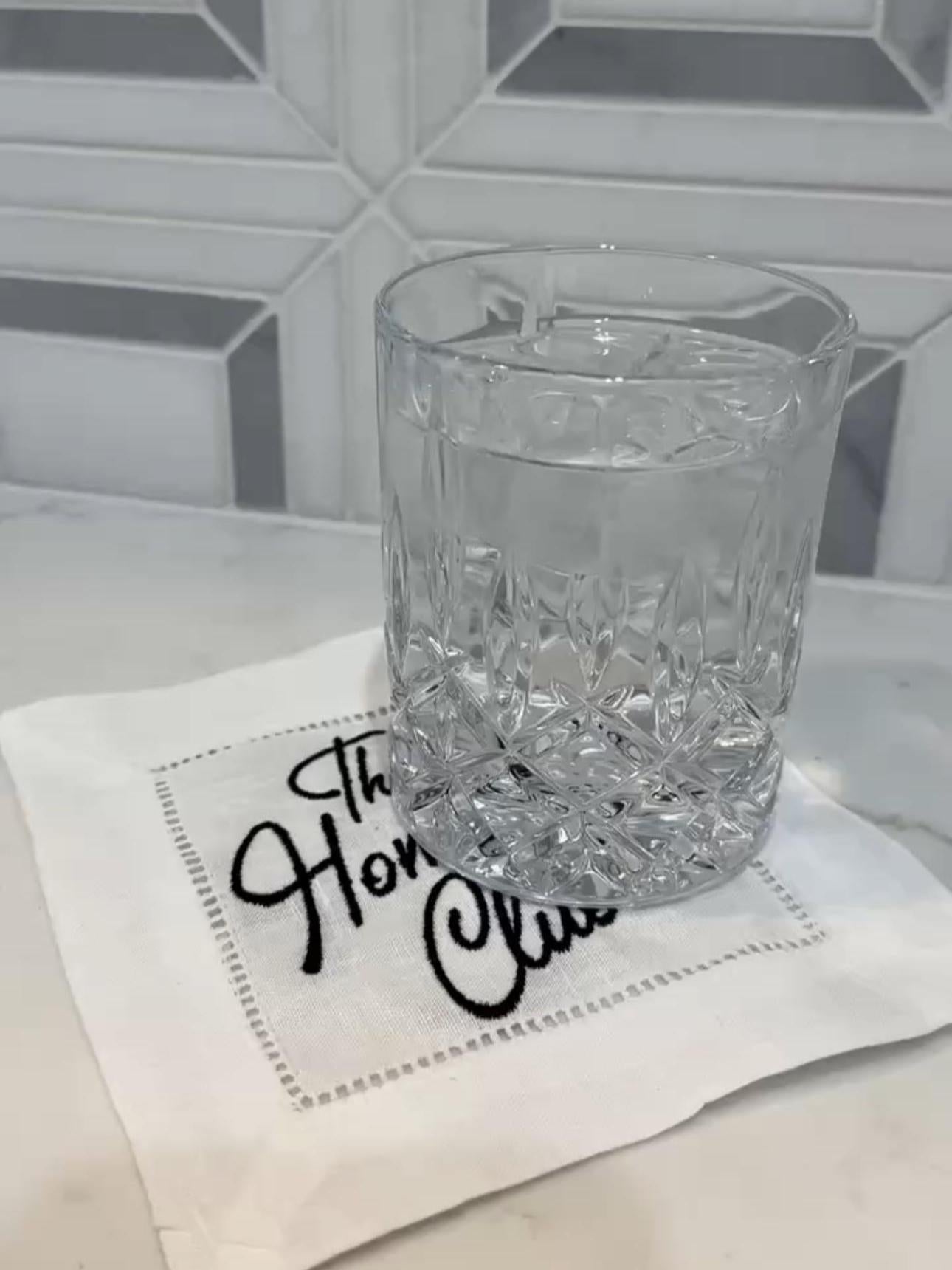 Homebody Club Embroidered Linen Napkin