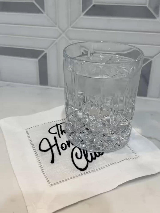 Homebody Club Embroidered Linen Napkin
