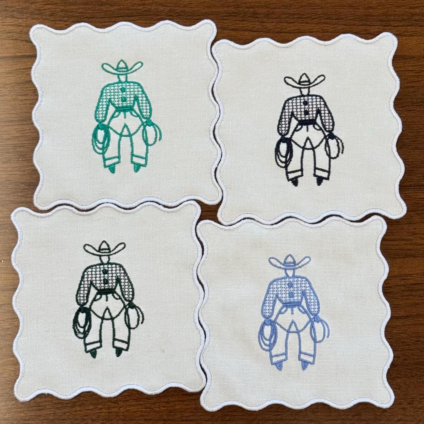 Western Cowboy Linen Cocktail Napkin
