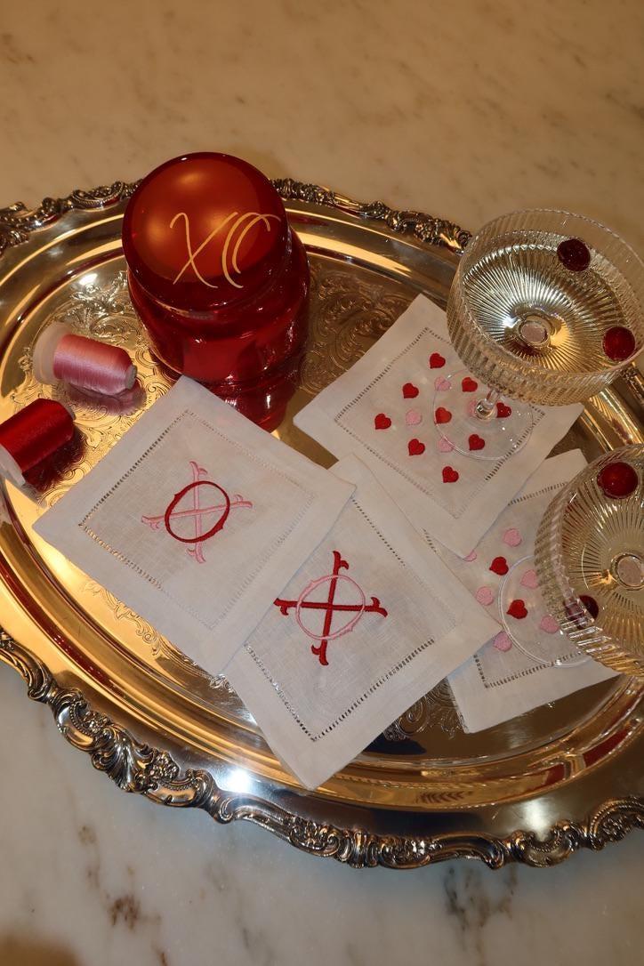 XO Linen Cocktail Napkin