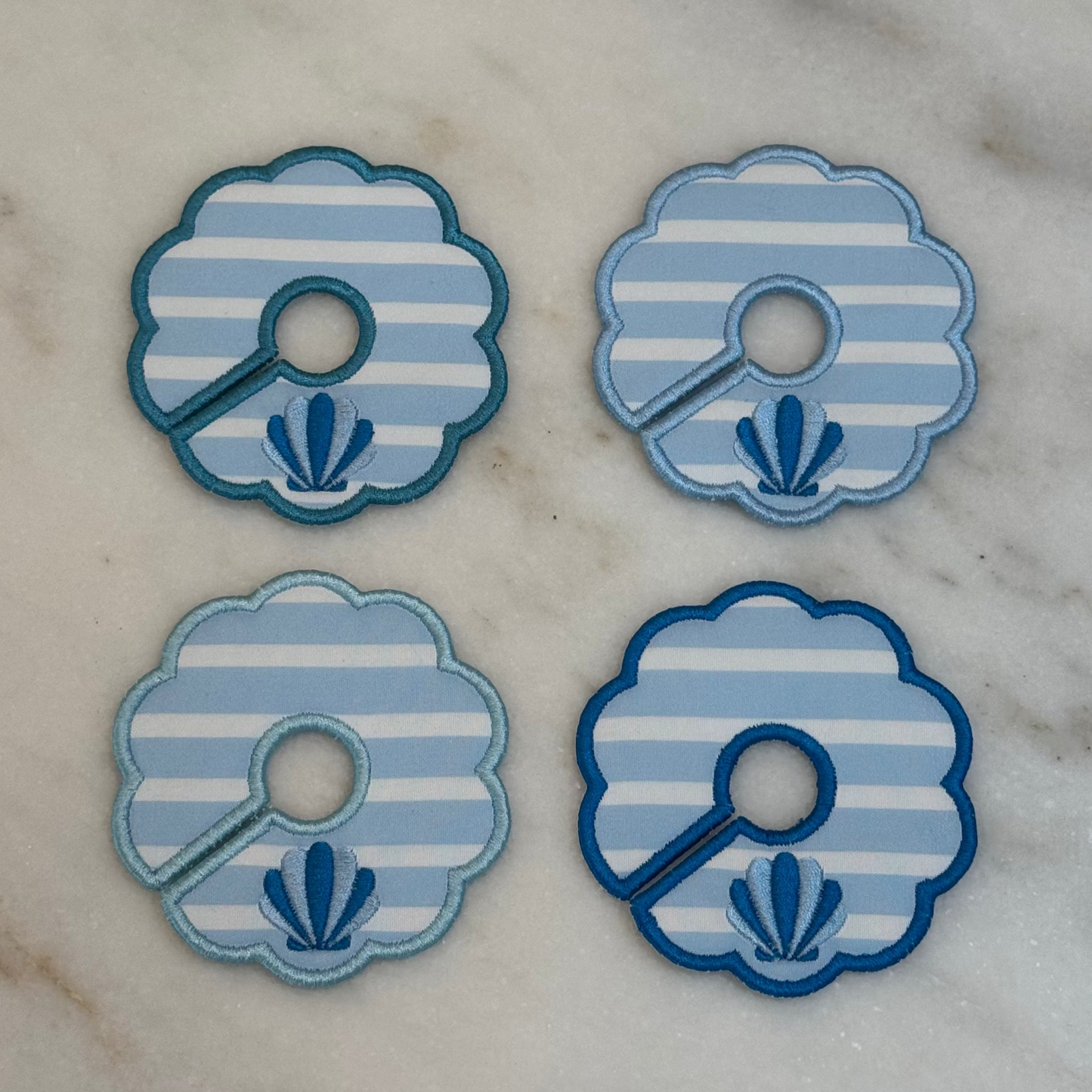 Seashell Glass Stem Tags