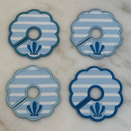 Seashell Glass Stem Tags