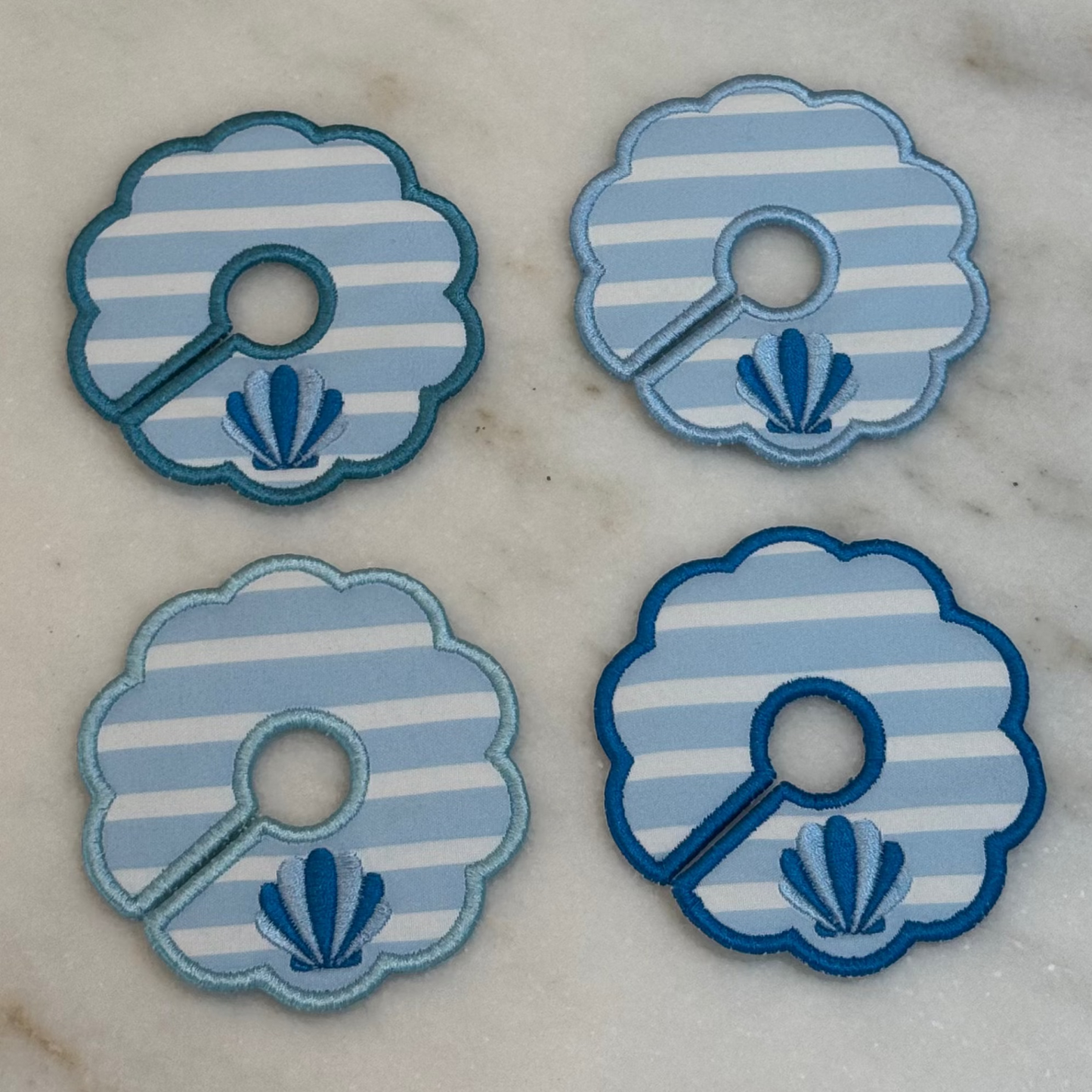 Seashell Glass Stem Tags