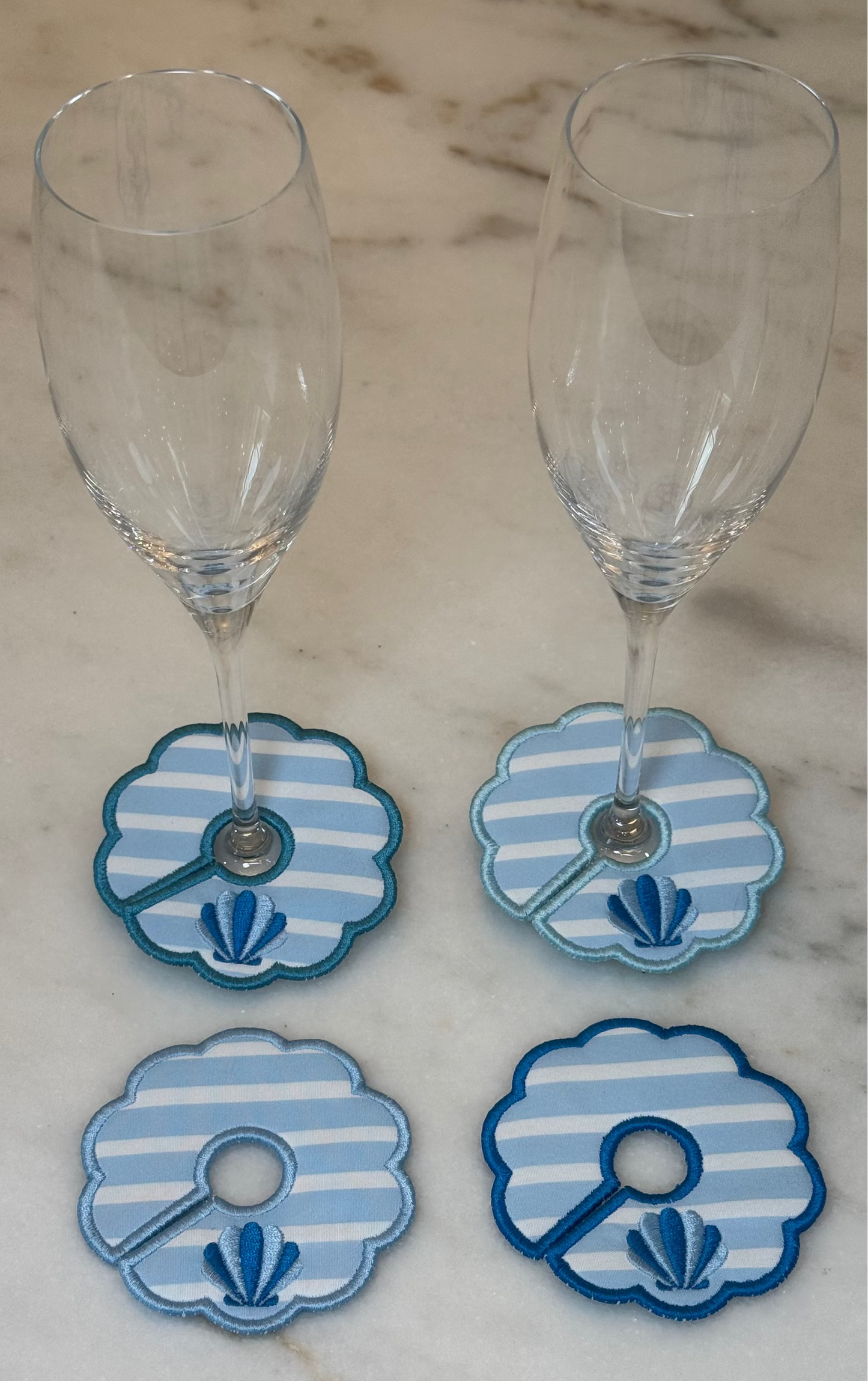 Seashell Glass Stem Tags