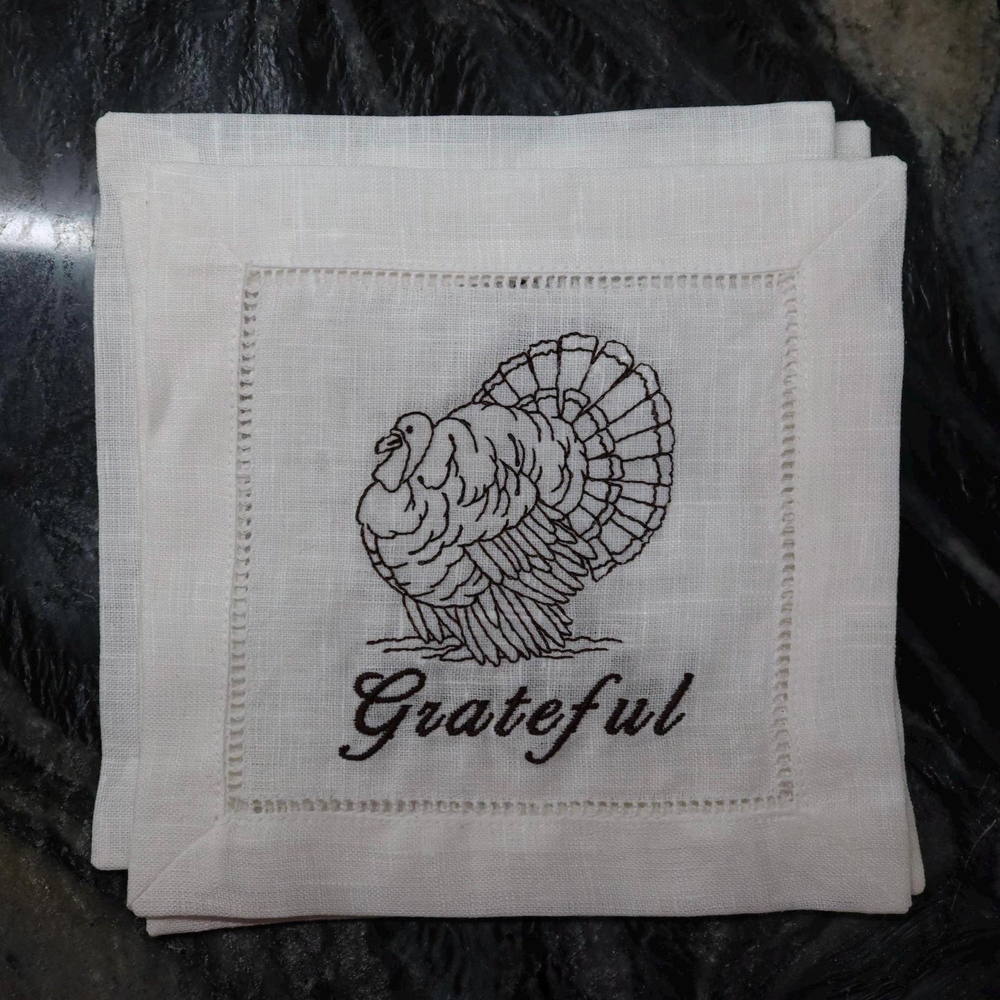 Thanksgiving Linen Cocktail Napkin