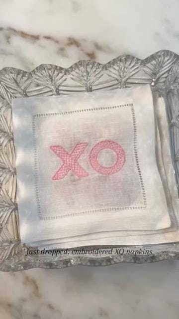 XO Filled Linen Cocktail Napkin