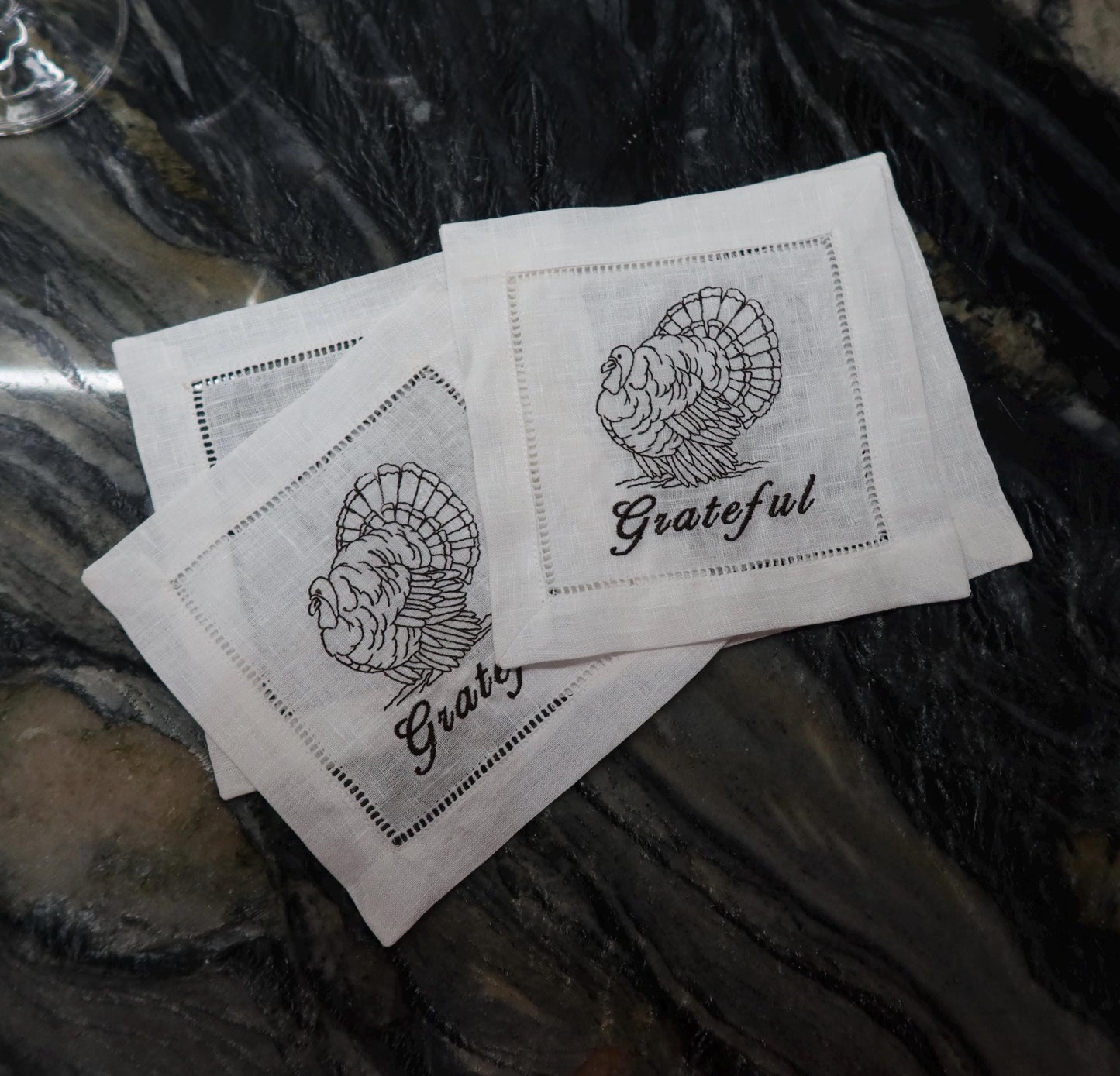 Thanksgiving Linen Cocktail Napkin