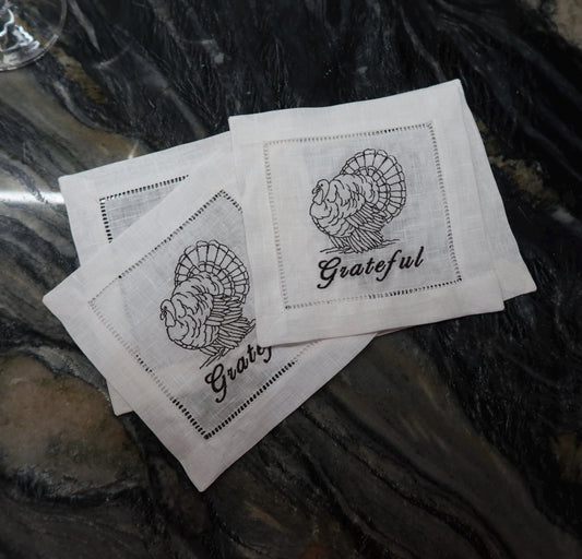 Thanksgiving Linen Cocktail Napkin