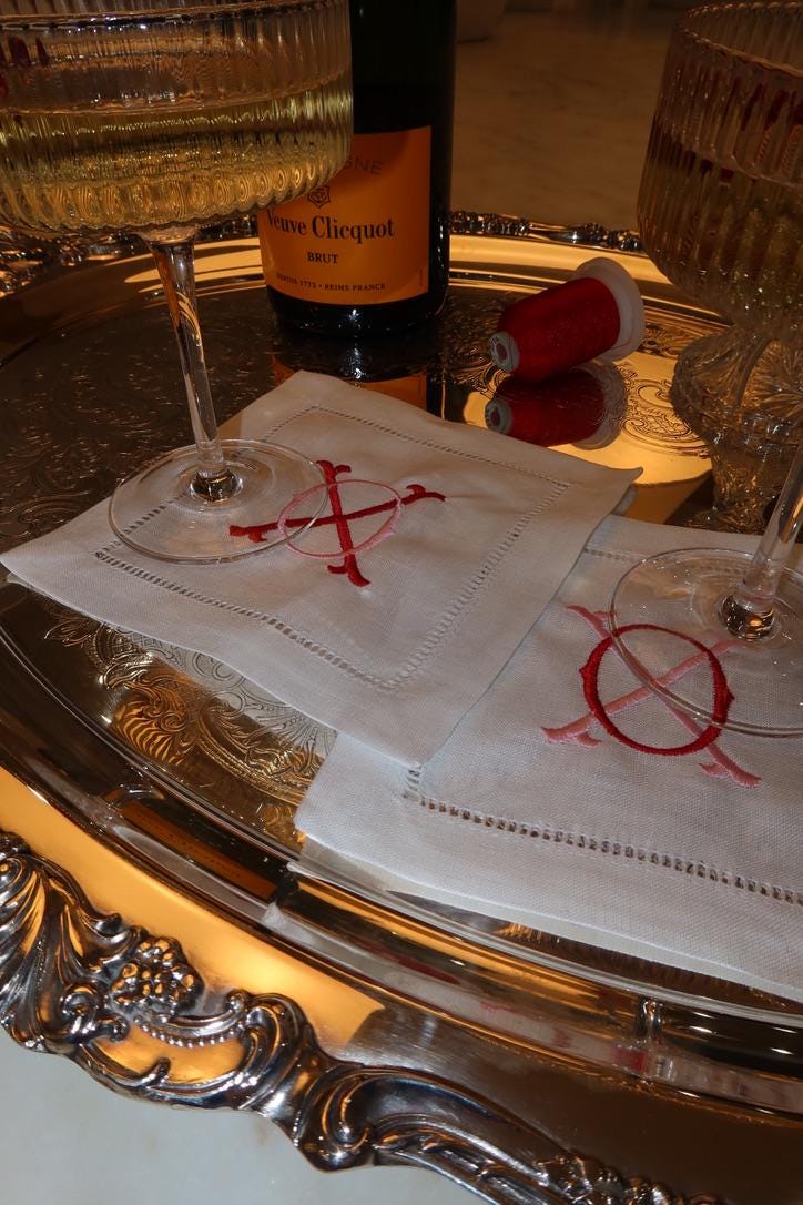 XO Linen Cocktail Napkin
