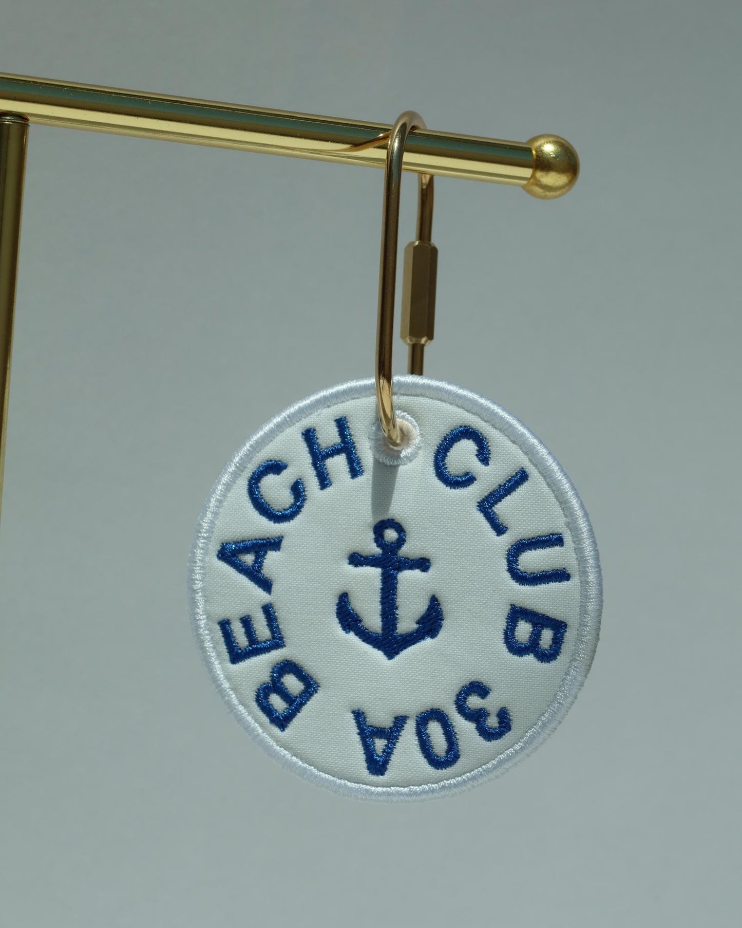 30A Beach Club Embroidered Bag Tag | Nautical Keychain | 30A Florida Souvenir | Beach Accessory Gift