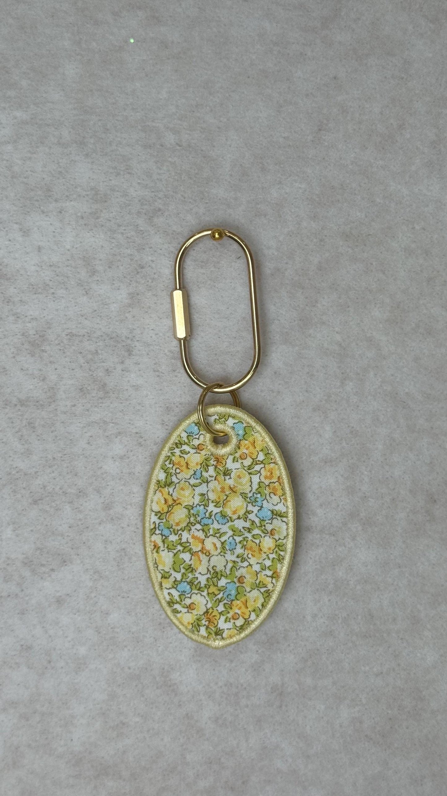Embroidered Bag Tag Keychain | "Happy Is The New Rich" Affirmation | Luggage Tag